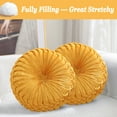 thumbnail image 6 of Velvet Round Decorative Pillow for Couch 15-Inch (Yellow), 6 of 6