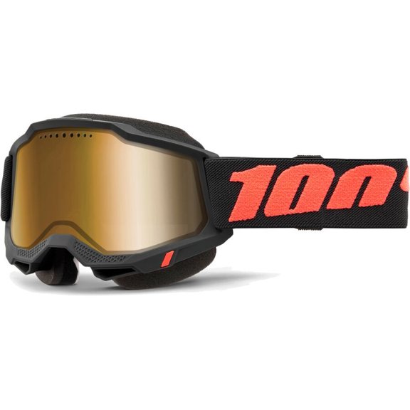 100% Accuri 2 Snow Goggles (One Size Fits All, Borego/Black/Pink / Gold Mirror Lens)