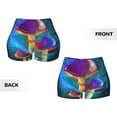 thumbnail image 5 of Fotbe Magic Mushrooms ,Fireflies Seamless Shorts, Womens Workout Shorts High Waist Stretch Booty Short for Gym/Yoga/Running/Biking-Large, 5 of 9