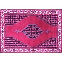 Ahgly Company Indoor Rectangle Persian Pink Traditional Area Rugs, 5' x 7'