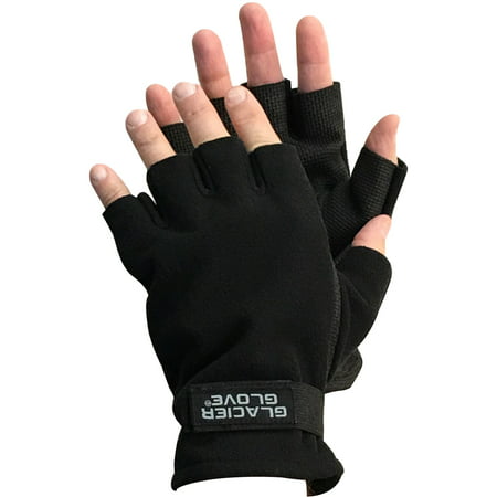 Glacier Glove Alaska River Series Durable Windproof Fingerless Gloves - Black