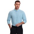 thumbnail image 2 of DARING DIVA Men's Plaid Long Sleeved Button Down Houndstooth Dress Shirts XL Light Green, 2 of 7