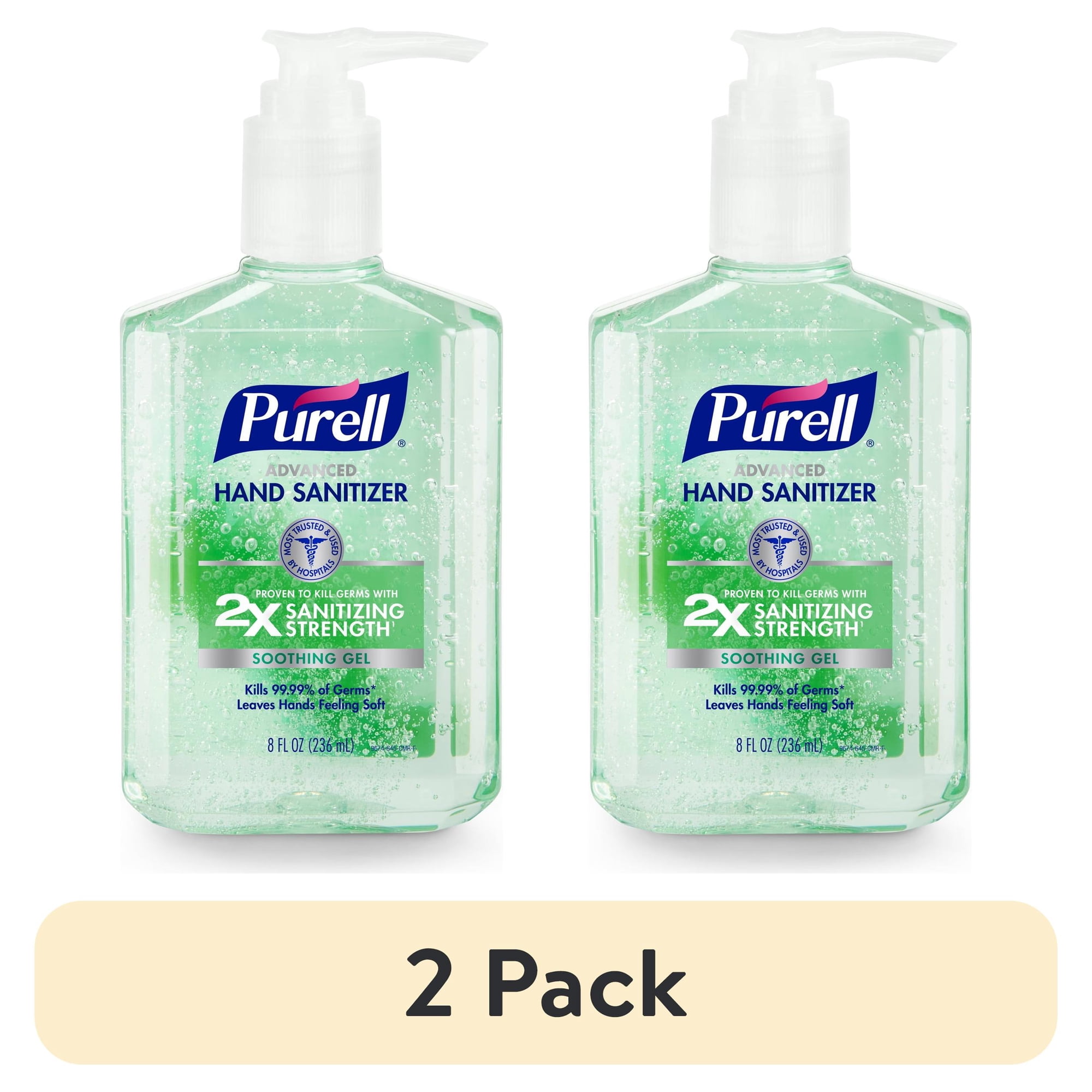 (2 pack) PURELL® Advanced Hand Sanitizer Soothing Gel 8 oz Pump Bottle (Adult)