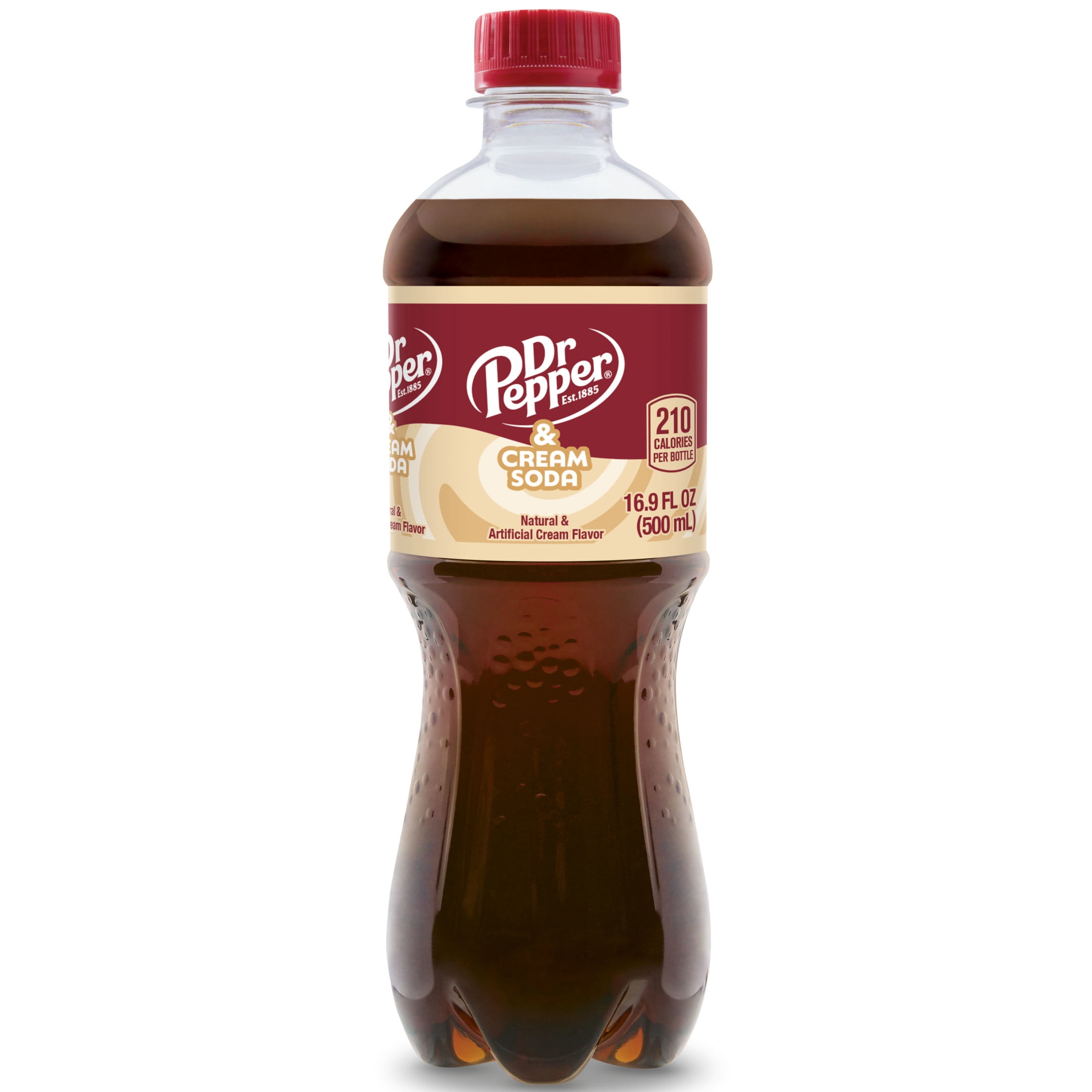 (2 pack) Dr Pepper & Cream Soda Pop, 16.9 fl oz, 6 Pack Bottles