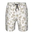 thumbnail image 3 of Fotbe Vintage Stylized White Color Trajes de Baño Estampados para Hombre, Shorts de Verano de Secado Rápido, Ropa de Playa, Bañadores-Large, 3 of 6