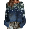 thumbnail image 2 of Neewe Sweatshirts for Women Crewneck Christmas Long Sleeve Loose Fit Knitting Cotton Tops Fashion 2025, 2 of 6