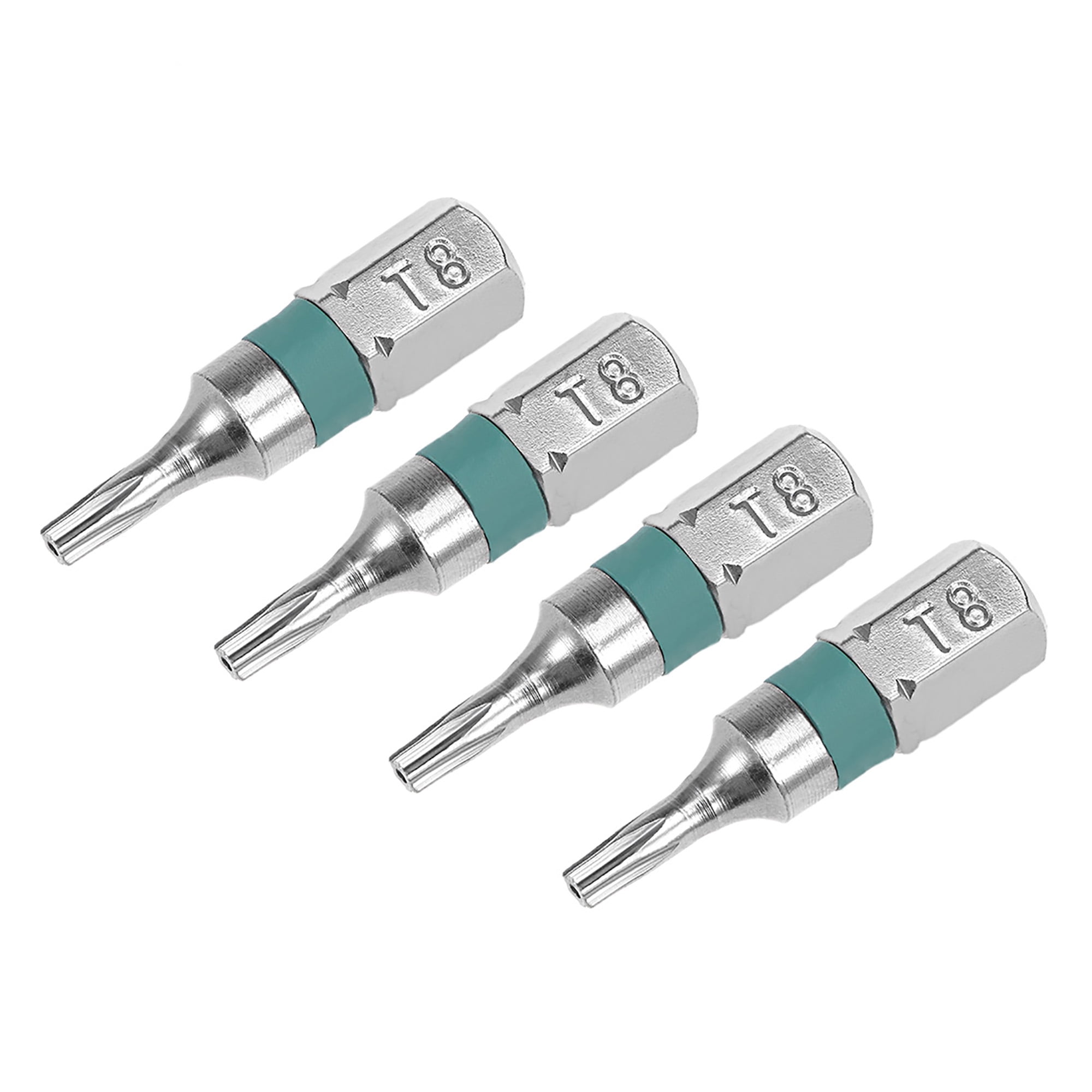 4pcs 25mm 1/4" Hex Shank T8 Security Torx Screwdriver Bits S2 Alloy