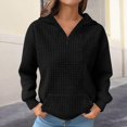 thumbnail image 6 of Bovemsi Womens Sweatshirts Women'S Autumn And Winter Solid Color Long Sleeved Lapel Half Zip Pocket Fall Fashion Outfits 2025 Clothes, 6 of 8