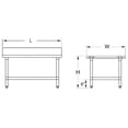 thumbnail image 2 of ACE WT-EB3030 Commercial Work Table with Stainless Steel Top, 1 Galvanized Undershelf, 1-1/2" Backsplash & Adjustable Bullet Feet, 30"W x 30"L x 35"H, ETL Certified, 2 of 3