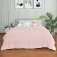 thumbnail image 2 of Junovo Soft Velvet Weighted Blanket,20lbs Queen Size Fluffy Heavy Blanket,60"x80", Pink, 2 of 7