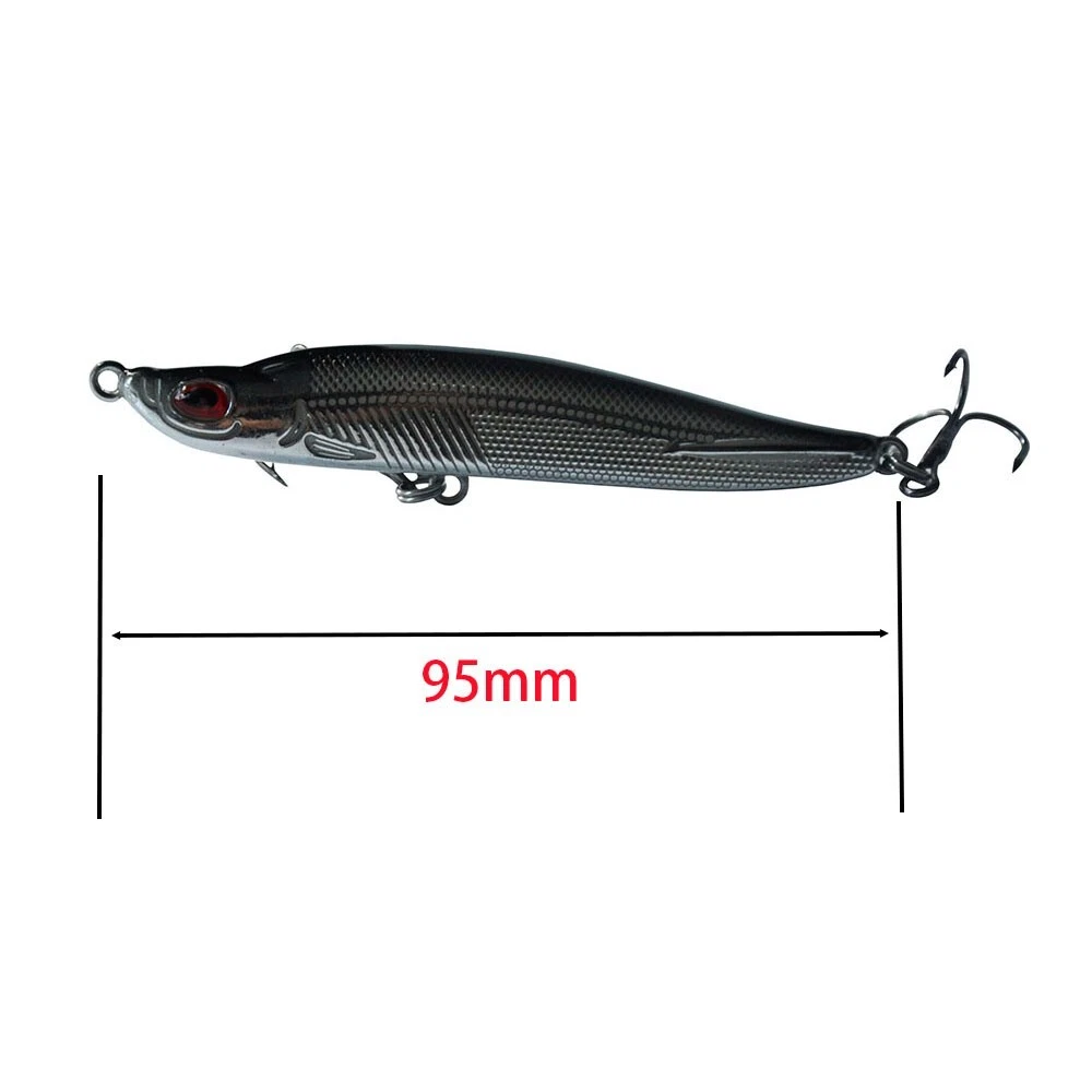 10Pcs 95mm 17g Alburnus Slow Sinking Fishing Lures Crankbait Bass Trout With Box