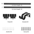 thumbnail image 5 of Meriville 1-Inch Side Curtain Rod Set with End Cap Finials, Adjustable 12-20 Inches, Set of 2, Black, 5 of 7