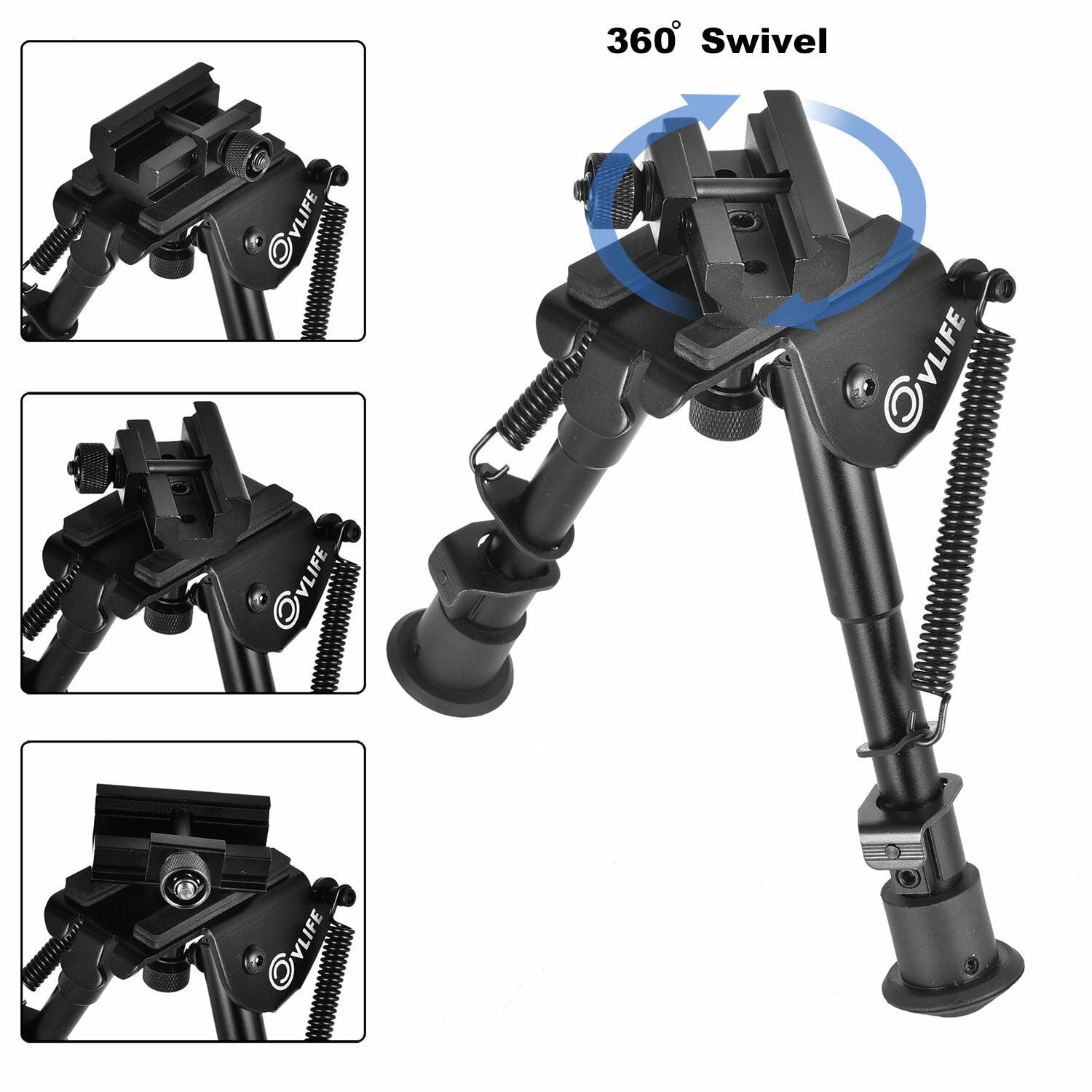Tactical Bipod 6~9 Inch Foldable Spring Return 20mm Picatinny for Rifle Hunting 