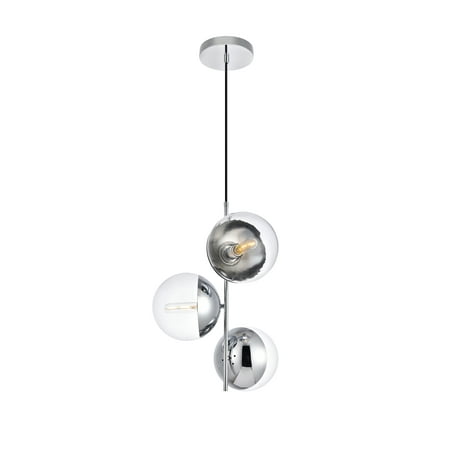 

Eclipse 3 Lights Chrome Pendant With Clear Glass