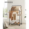 thumbnail image 2 of Perchero SONGMICS de Doble Barra con Ruedas y Estante, 2 of 7