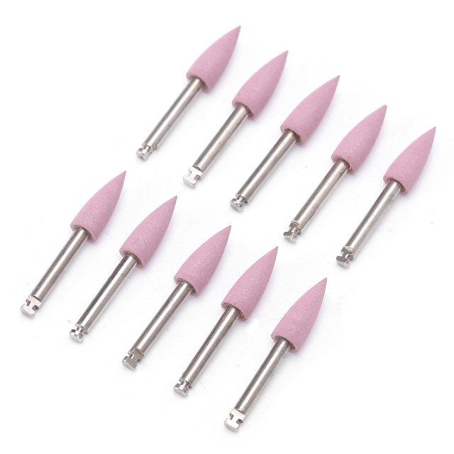 10 piezas de fresas de pulido dental rosa de baja velocidad, juego de brocas de pulido dentales de baja velocidad para pieza de mano de baja velocidad de 10,000 rpm#2) Khall 1.4112E+12
