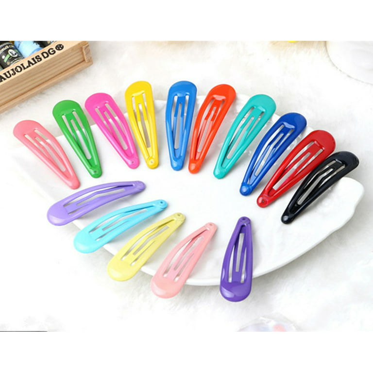 50PCS 5cm Colorful Tear Drop Hair Clips NO Hole Metal Snap Hairpins for  Womens Side Hair Barrettes for Kids Girls BB Hairgrips - AliExpress