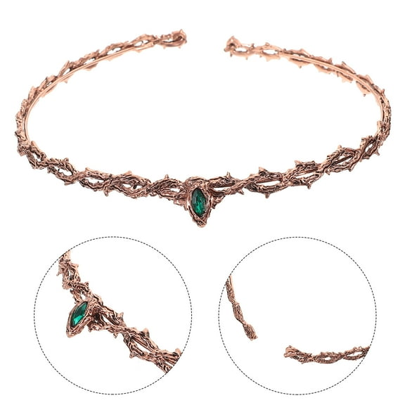 Milisten Vintage Headpiece Metal Accessory for Themed Parties and Costume Events Coffee Color