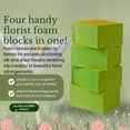thumbnail image 3 of 4-Pack Green Floral Foam Blocks for Artificial Flowers, 3.3in. Dry Florist Foam Bricks for Silk Flower Arrangements, DIY Floral Craft Foam for Wedding Centerpieces, Flower Arranging Supplies, 3 of 7