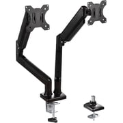 Versadesk Dual Balanced Monitor Arms with Effortless Internal Spring Adjustment, 180 Rotation, Ergonomic Dual Desk Mount, | Black, Fits ( 17 - 32 )