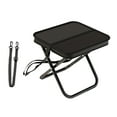 thumbnail image 3 of Taburete plegable con asiento de tela Oxford, soporte resistente, silla de pesca portátil, resistente Negro, 3 of 8