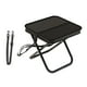 thumbnail image 3 of Taburete plegable para acampar con estructura en forma de X, silla de pesca para mochileros, barbacoas y playa. Negro, 3 of 8