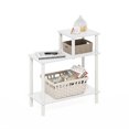 thumbnail image 4 of Furinno Turn-N-Tube 3-Tier Rectangular Sofa Side Table, End Table with Open Shelves, White/White, 4 of 6