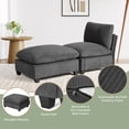 thumbnail image 6 of WestinTrends Hearthside 68.5" Corduroy Upholstered Indoor Chaise Lounge Chair, Charcoal Gray, 6 of 16