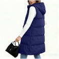thumbnail image 5 of ZHYou Long Puffer Vest for Women Quilted Hooded Vest Padded Sleeveless Coat Jackets with Pockets,Blue,Size:3XL, 5 of 7