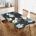 thumbnail image 2 of YFYANG 5FT Rectangular Table Cloth, Waterproof Polyester Green Abstract Vintage Leaf Texture Table Cover, Indoor Outdoor Decorative Tablecloths with Elastic Edge, 2 of 8