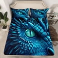 thumbnail image 2 of Castle Fairy Blue Dragon Twin Sheet Sets for Kids Children,Abstract Wildlife Bedding, 2 of 7