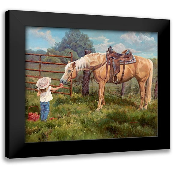 Dudley, June 14x12 Black Modern Framed Museum Art Print Titled - An Apple A Day