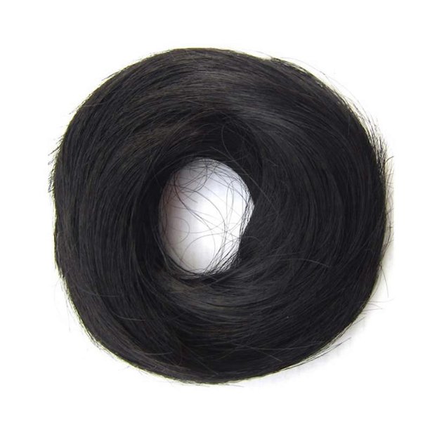 Extensión de moño liso sintético de 10 cm con aspecto natural y elástico, color Q7, 1B