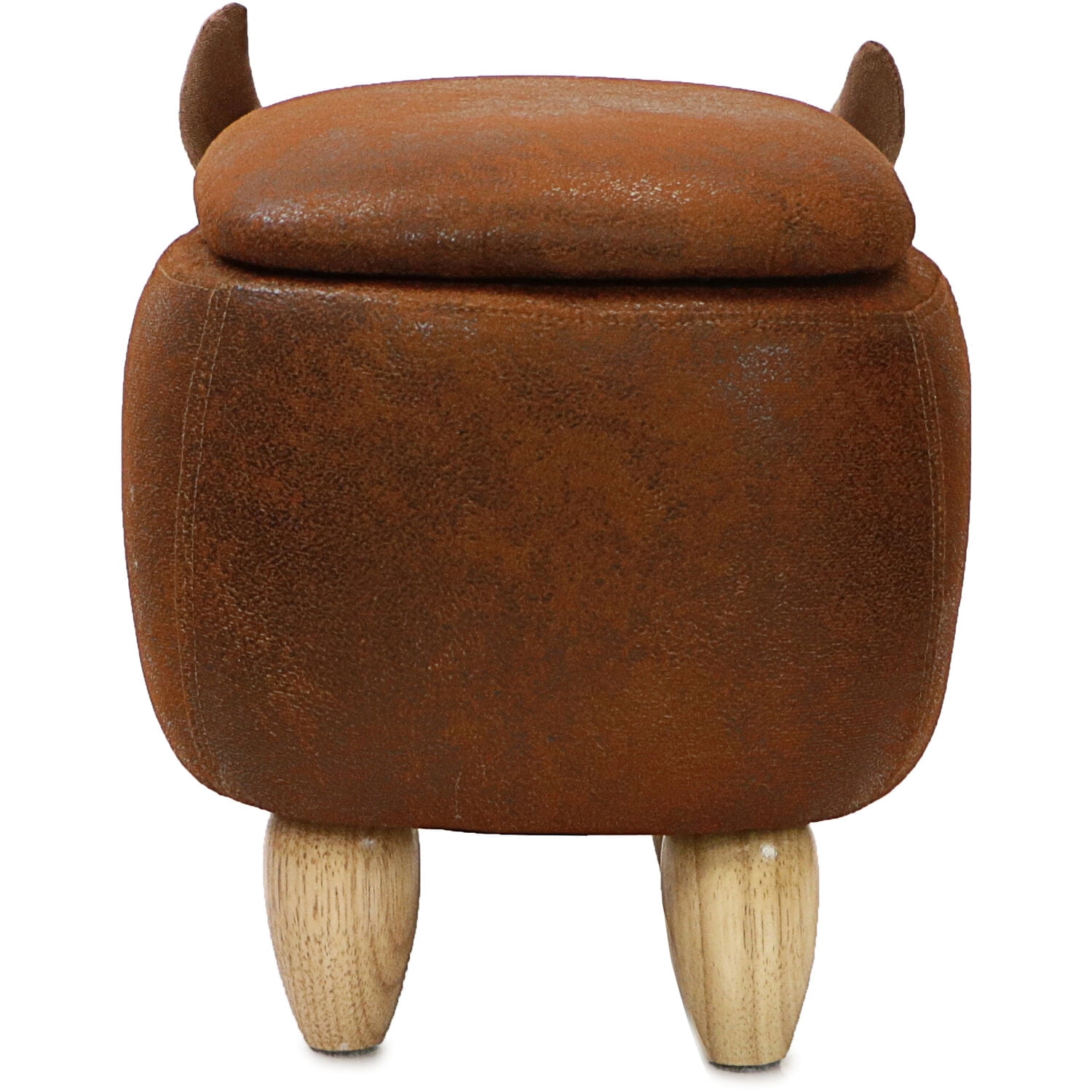 Critter Sitters 15-In. Seat Height Brown Cow Animal Shape Storage Ottoman - Furniture for Nursery, Bedroom, Playroom, and Living Room Decor