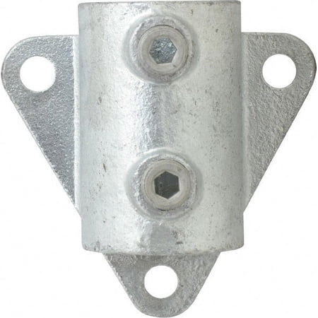 Kee 1-1/4" Pipe, Wall Mount Flange, Malleable Iron Flange Pipe Rail Fitting Galvanized Finish