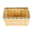thumbnail image 2 of Food Serving Basket Bread Basket Snacks Egg Sundries Multipurpose Storage Basket Bamboo Storage Bin for Countertops Office Bathroom Cabinets 19cmx19cmx7cm, 2 of 9