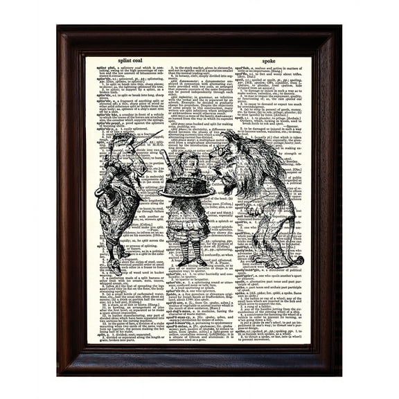 Unicorn and Lion - Dictionary Art Print Printed On Authentic Vintage Dictionary Book Page - 8 x 10.5
