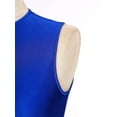 thumbnail image 7 of Alvivi Women Sleeveless Cutout Latin Dance Leotard Mesh Patchwork High Low Lyrical Dance Dress Royal Blue L, 7 of 7