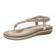 thumbnail image 2 of Zapatos de mujer, zapatillas de tacón bajo, sandalias informales cómodas resistentes al desgaste, chanclas bohemias con diamantes de imitación brillantes para la playa de verano Wmkox8yii  nm3114, 2 of 3