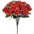 thumbnail image 5 of Ramo de rosas de simulación, flores de seda, 18 rosas, para boda, sala de estar, con flores, decoración, flores falsas, 5 of 5