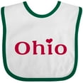 thumbnail image 3 of Inktastic Ohio in Red Text with Heart Boys or Girls Baby Bib, 3 of 4