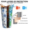 thumbnail image 3 of 16oz Tumblers Pioneer Flower Stainless Steel Vacuum Insulated Double Wall Travel Tumbler Cups Mug with Lid and Straw,Cleaning Brush for Coffee,Tea, 3 of 4