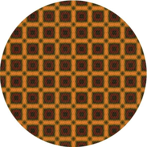 Ahgly Company Machine Washable Indoor Round Transitional Sedona Brown Area Rugs, 4' Round