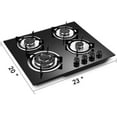 thumbnail image 2 of ANQIDI 23" Gas Cooktop 4 Burners Gas Stove Black Built-In Stovetop Tempered Glass Sureface Gas Hobs (4 Burners), 2 of 8