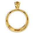 thumbnail image 4 of FJC Finejewelers 14 kt Yellow Gold Concentric Circle 21.6mm Prong Coin Bezel Pendant, 4 of 6
