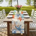 thumbnail image 4 of Table Runners 72 Inches Long Dress Scarves, Orange Blue Starfish Coastal Farmhouse Kitchen/Dining Table Runner, Coffee Tablerunners, Summer Beach Eucalyptus Rustic 14x72 Inch, 4 of 9