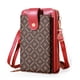 thumbnail image 2 of mfyjkho Bolso bandolera para teléfono con pantalla táctil para mujer, minimonedero de cuero con ranuras para tarjetas de crédito, ventana transparente para facilitar su uso, 1 bolsa, 2 of 5