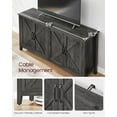 thumbnail image 5 of Buffet Storage Cabinet - Farmhouse Style, 15.7" D x 59" W x 31.5" H Adjustable Shelves, Cable Management, Anti-Tip Kit, Charcoal Gray, 5 of 9