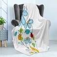 thumbnail image 4 of Ladybugs Soft Flannel Fleece Throw Blanket, Flowers Oval Dome-Shaped Ladybugs Illustration Never Ending Love Story Luck, Cozy Plush for Indoor and Outdoor Use, 50" x 60", Multicolor, by Ambesonne, 4 of 5