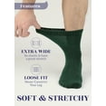 thumbnail image 4 of Hugh Ugoli Men's Cotton Diabetic Ankle Socks, Wide & Loose and Stretchy, Seamless Toe, Non Binding Top, Semi Cushion, 3 Pairs, Army Green, Shoe Size: 11-13, 4 of 7